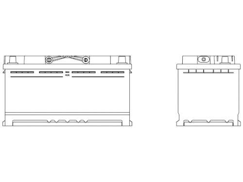 Autobaterie 12V 60AH AUTOPART GALAXY EFB START-STOP 560A 242X175X175mm - bokorys, nárys
